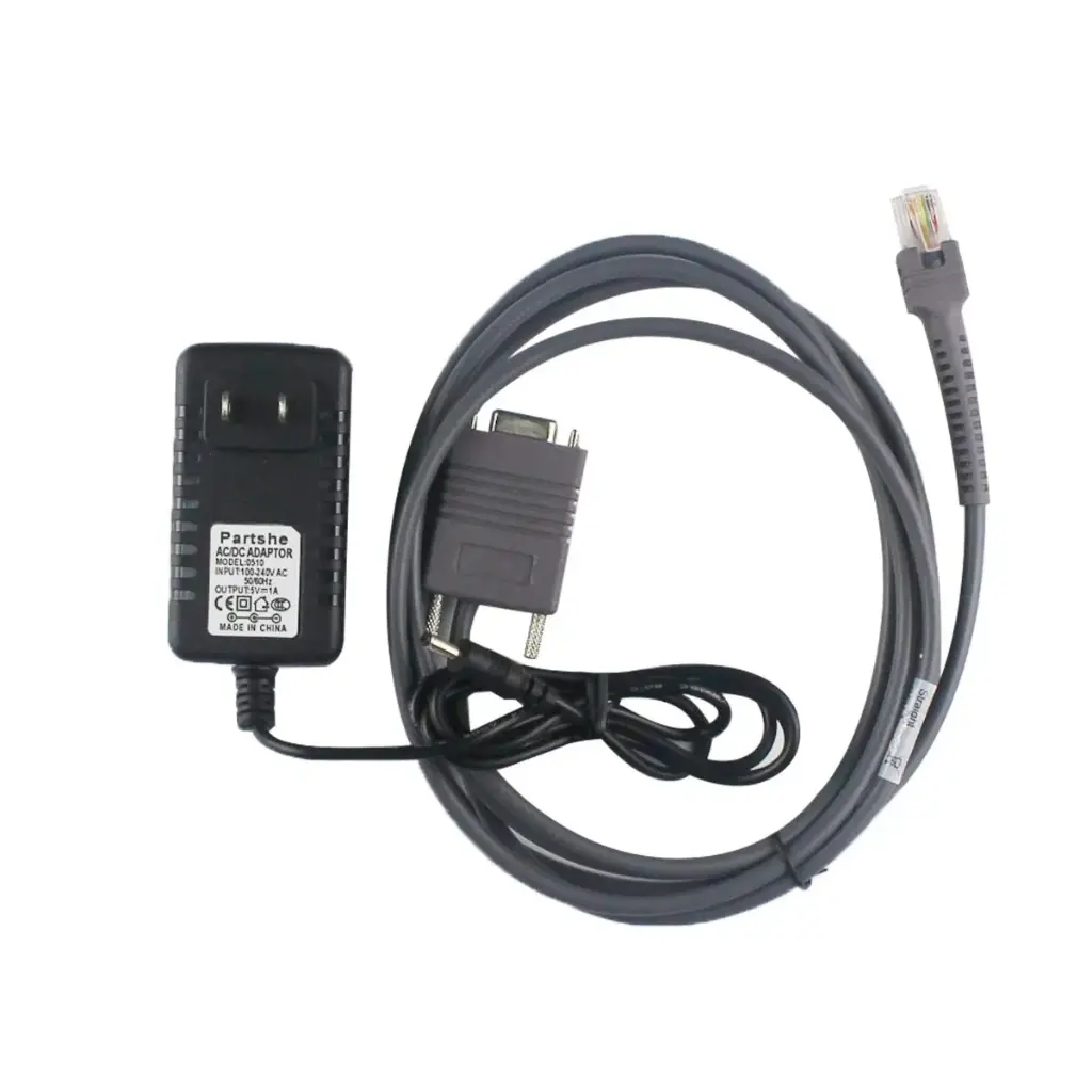 Cáp RS232 kèm nguồn cho máy đọc mã vach, Mã: CBA-R01-S07PAR