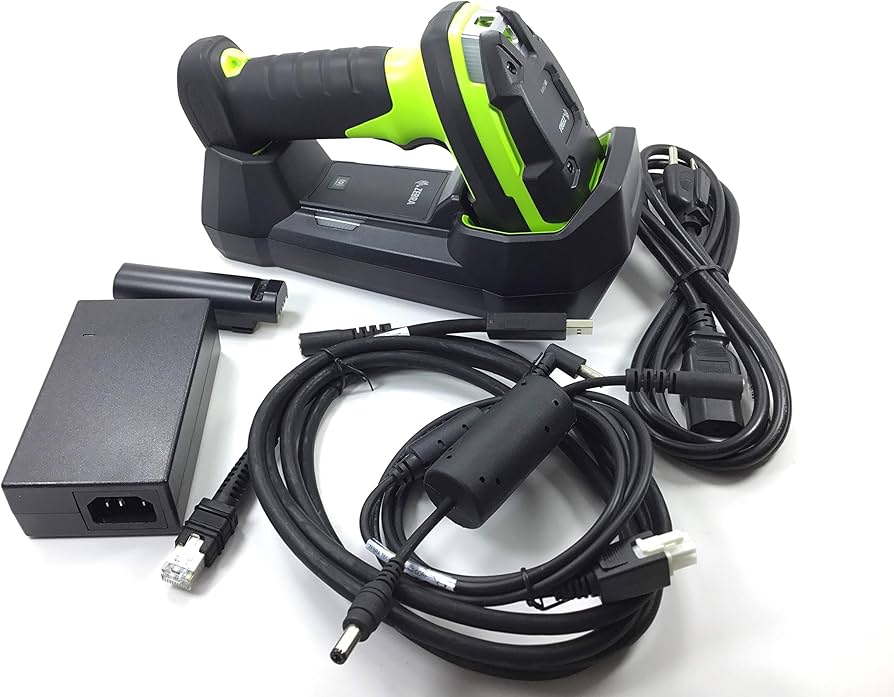 DS3678-SR Rugged Green Standard Cradle USB No Line Cord Kit: DS3678-SR0F003VZWW Scanner, CBA-U42-S07PAR Shielded USB Cable Supports 12V P/S, STB3678-C100F3WW Cradle, PWR-BGA12V50W0WW Power Supply and CBL-DC-451A1-01 DC Line Cord