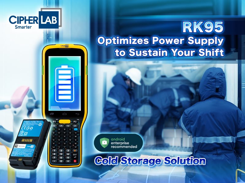 Máy kiểm kho di động RK95 cho kho lạnh, Mã: AK95485D3NPSC , Hiệu Cipherlab