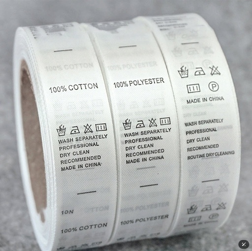 [VTWS682] Nhãn vải Polyeste Satin dệt biên 1 mặt 