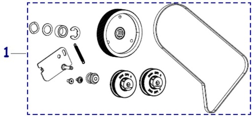 [P1083347-016] Bộ hệ thống truyền động chính cho máy in ZT510 (bao gồm Puli và Dây curoa), P/N: P1083347-016, hiệu Zebra