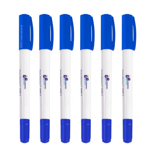 [MP-1BL-6] Bút mực chống nước chịu lạnh, ngòi hai đầu - Màu xanh (6 chiếc)